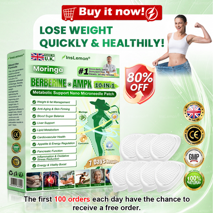 𝐈𝐧𝐬𝐋𝐞𝐦𝐨𝐧® 10-in-1 Metabolic Support Nano Patch – Moringa × Berberine × AMPK | Once-a-Day Patch, Visible Results in 7 Days ✅ Supports Weight, Skin, Diabetes, Sleep, Joints & More