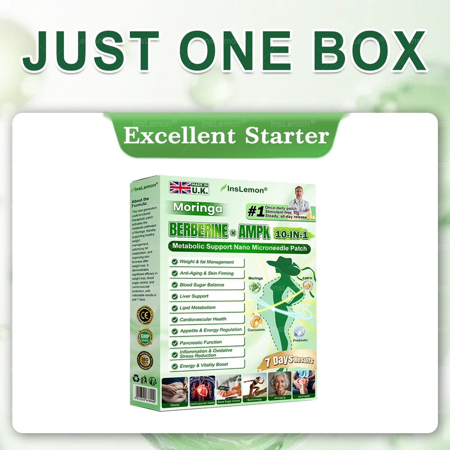𝐈𝐧𝐬𝐋𝐞𝐦𝐨𝐧® 10-in-1 Metabolic Support Nano Patch – Moringa × Berberine × AMPK | Once-a-Day Patch, Visible Results in 7 Days ✅ Supports Weight, Skin, Diabetes, Sleep, Joints & More